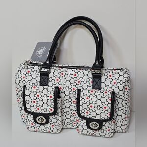 Disney Icons Mickey Black Red White Satchel Bag Nwt